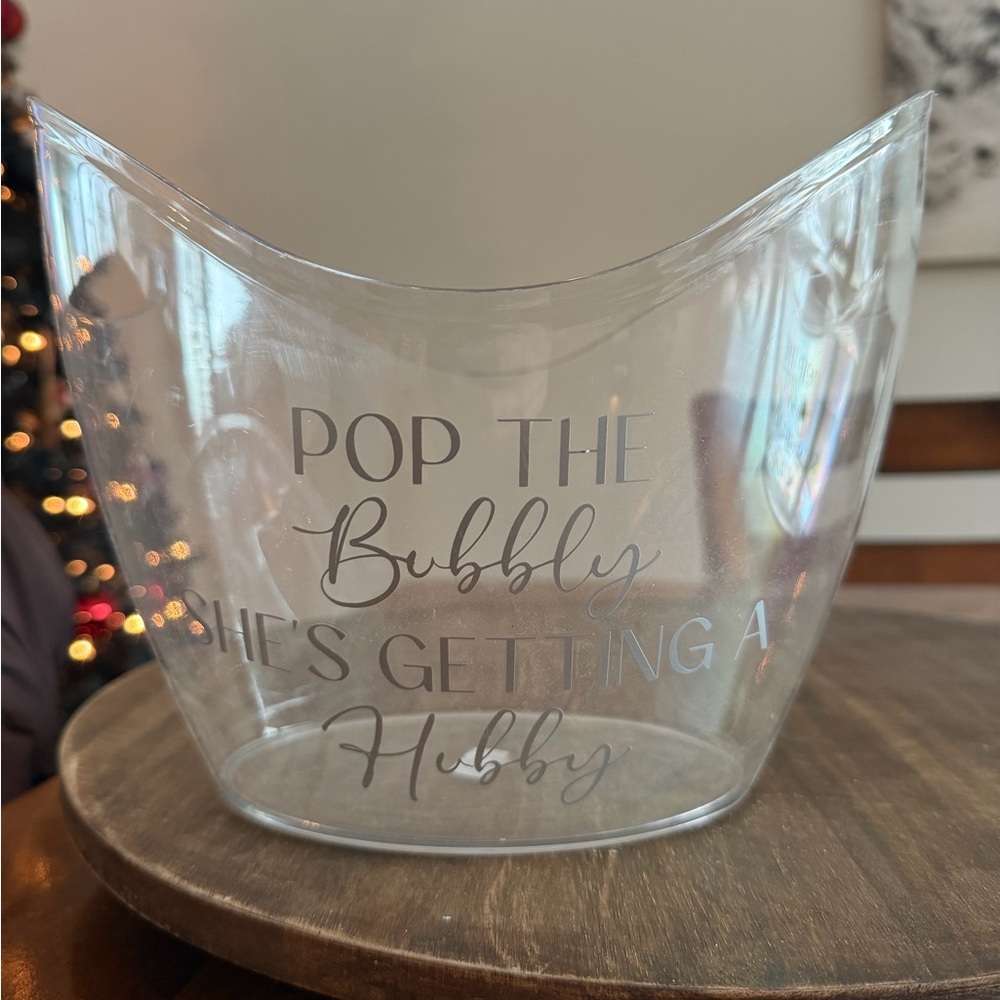Clear Ice Bucket with Fun Text